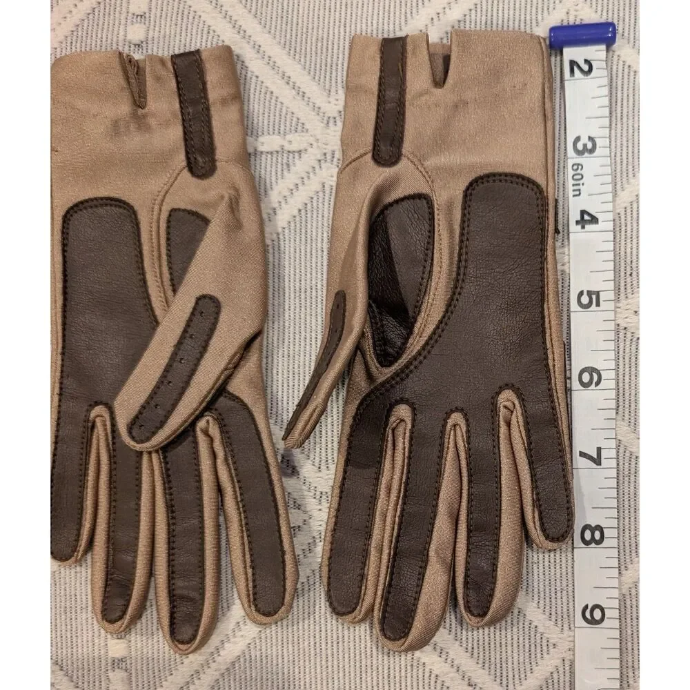 Women’s Driving Gloves – One Size Fits All – Tan/Brown Antron/Lycra - NWOT